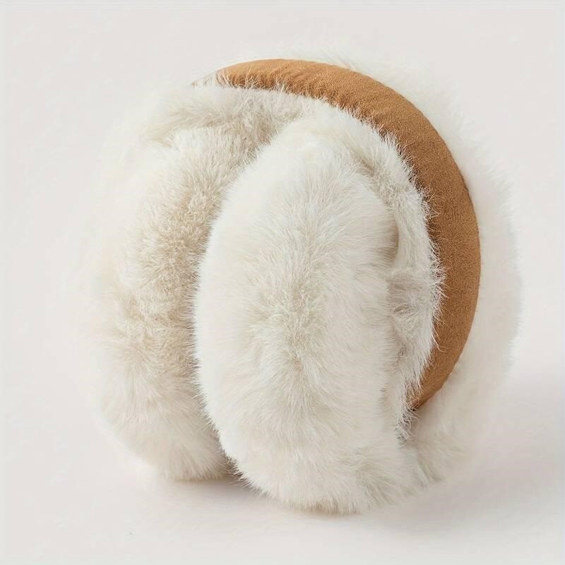 Cache-oreilles classique pliable beige porté