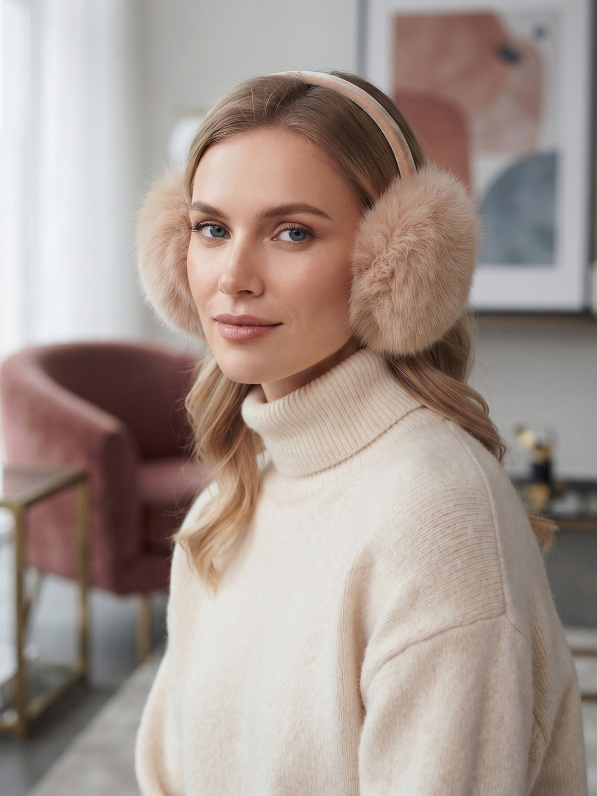 Cache-oreilles beige