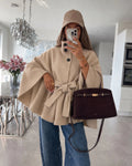 Poncho cape beige
