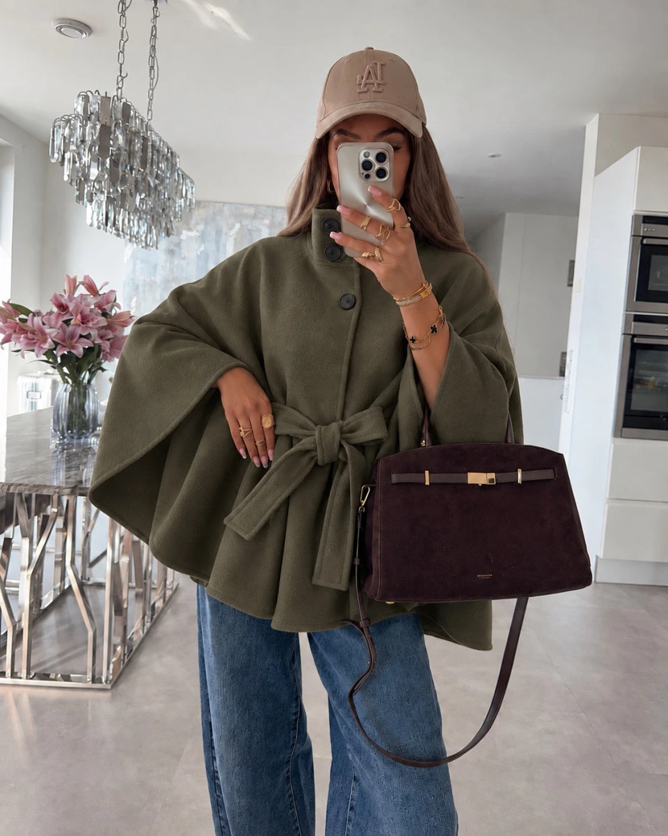 Poncho cape kaki