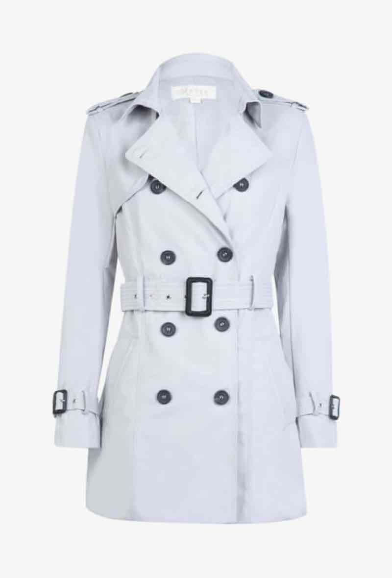 Trench ceinturé gris perle