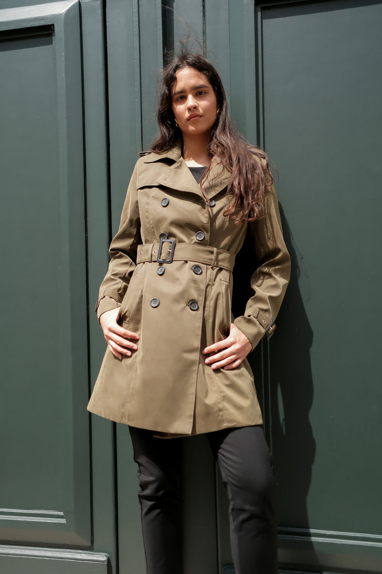 Trench ceinturé kaki