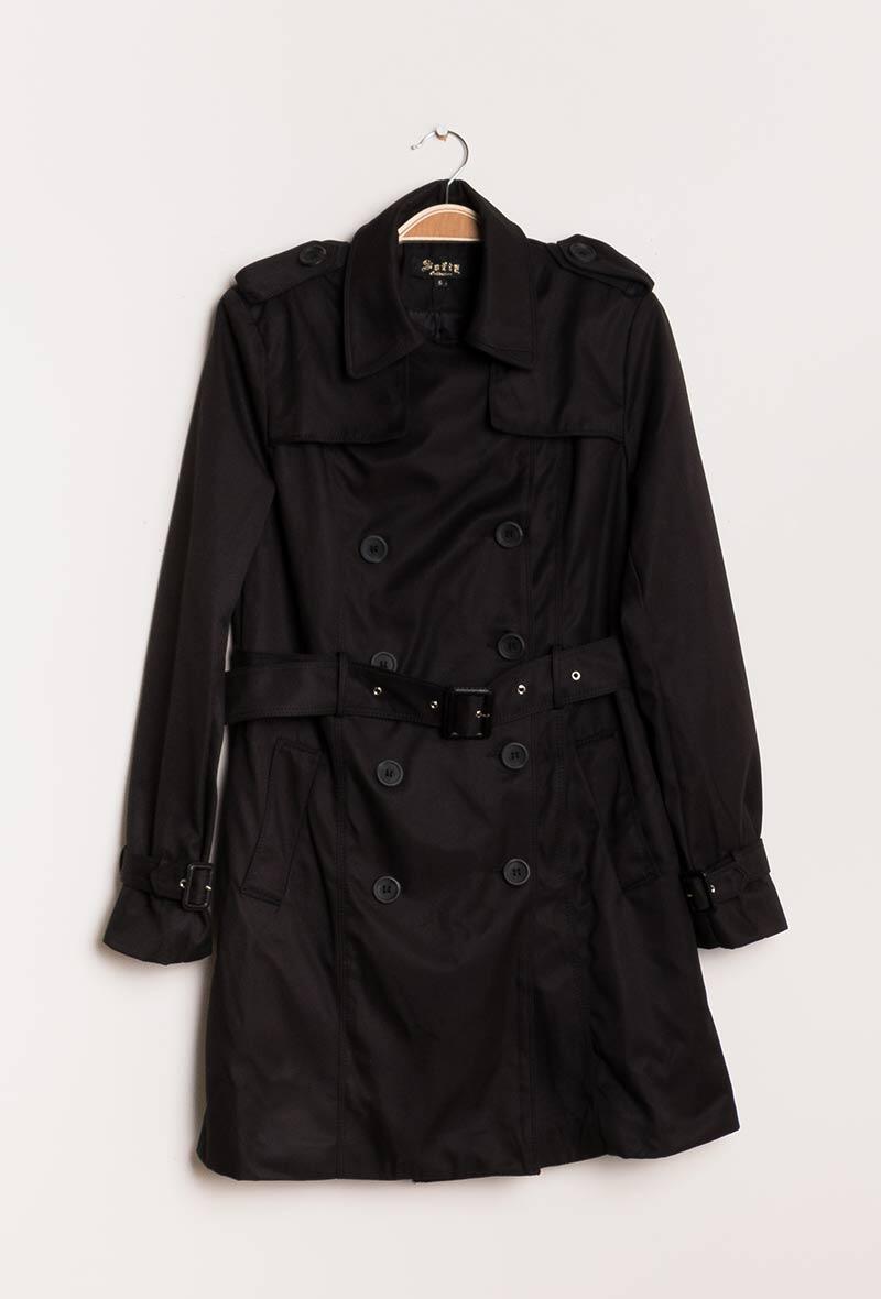 Trench ceinturé noir