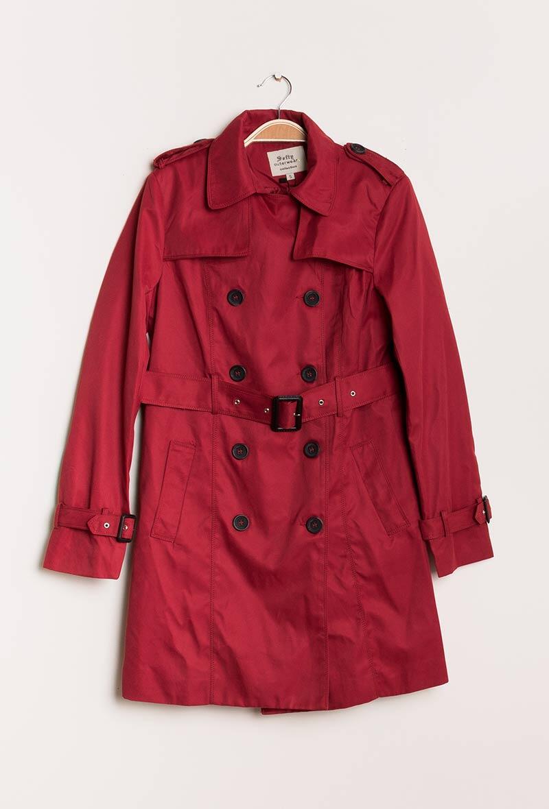 Trench ceinturé rouge